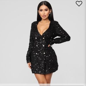 A beautiful black sequins blazer dress!
